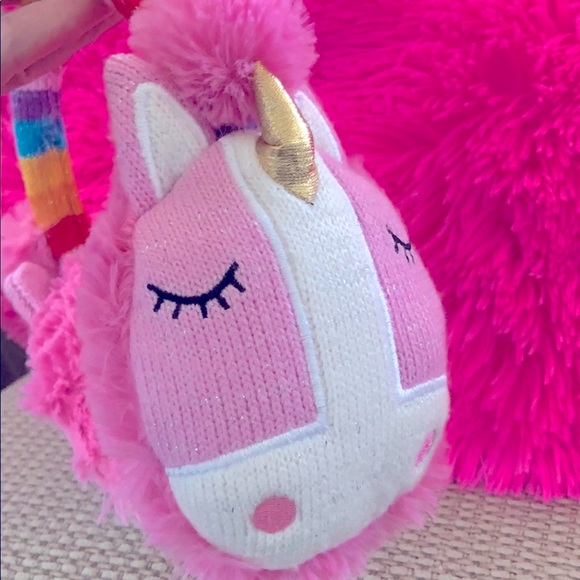 🌸Plush Ear Muffs🌸 - Rainbow Unicorn - Picture 2 of 4